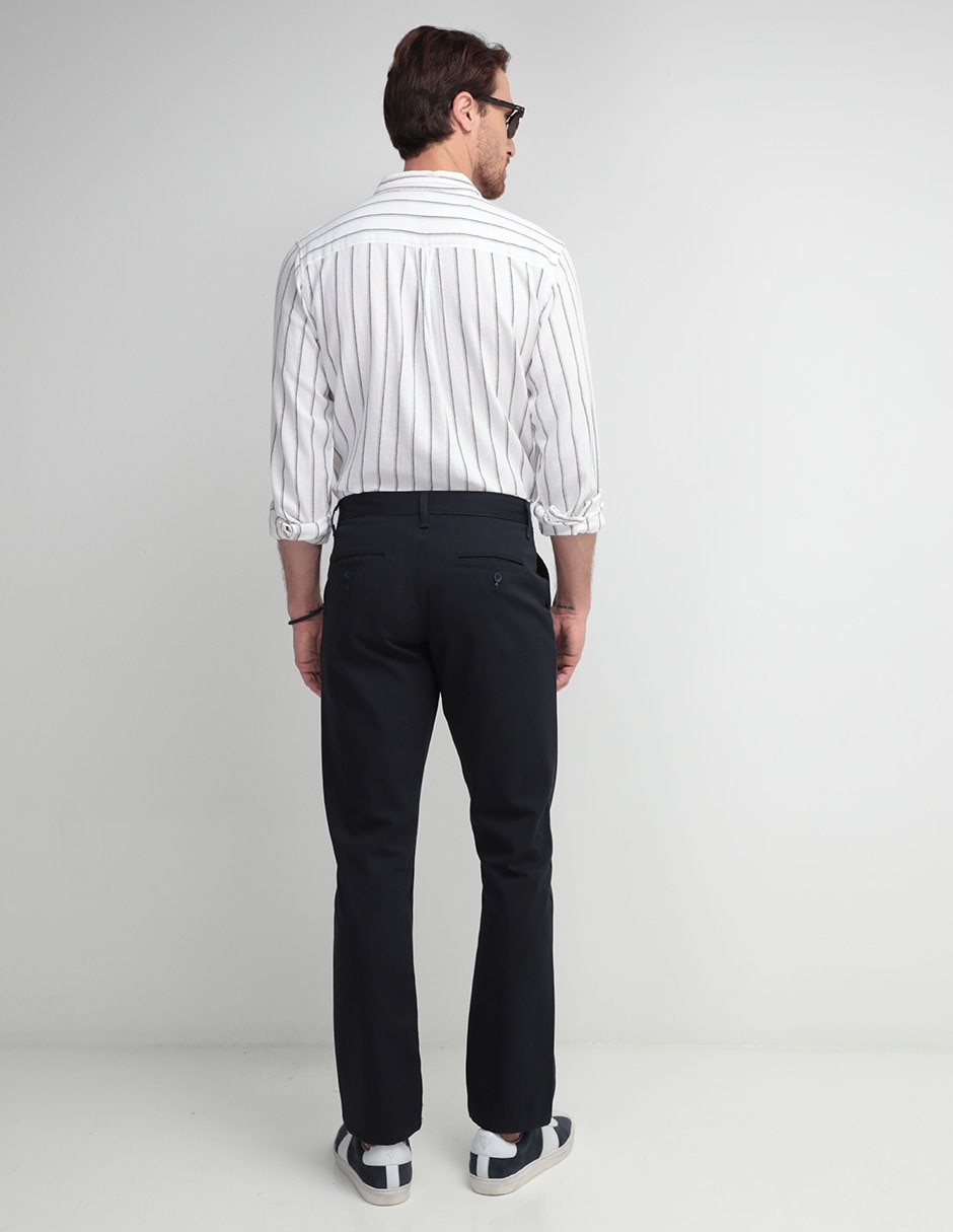 Pantalón chino recto de gabardina para hombre 5