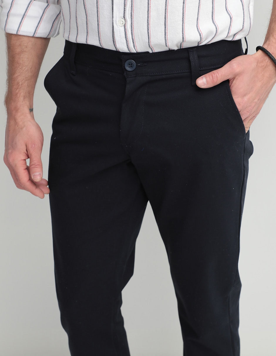 Pantalón chino recto de gabardina para hombre 3
