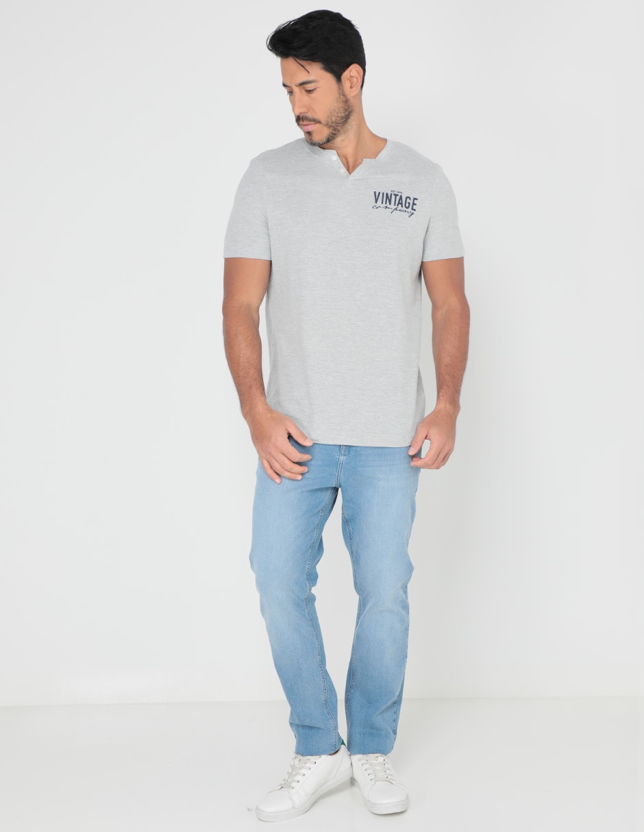 Playera cuello henley para hombre 3