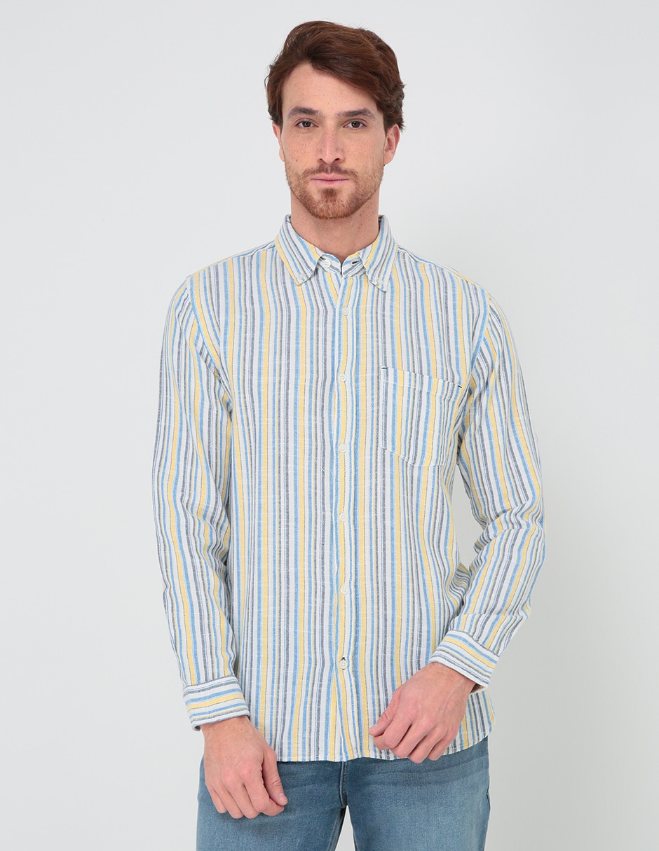 Camisa casual de algodón manga larga para hombre Camisa casual de algodón manga larga para hombre