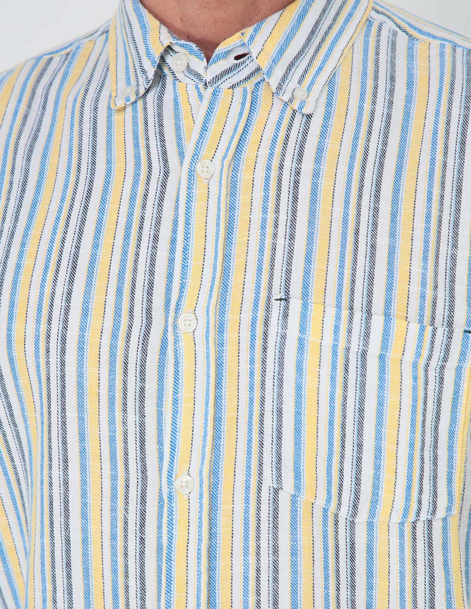 Camisa casual de algodón manga larga para hombre