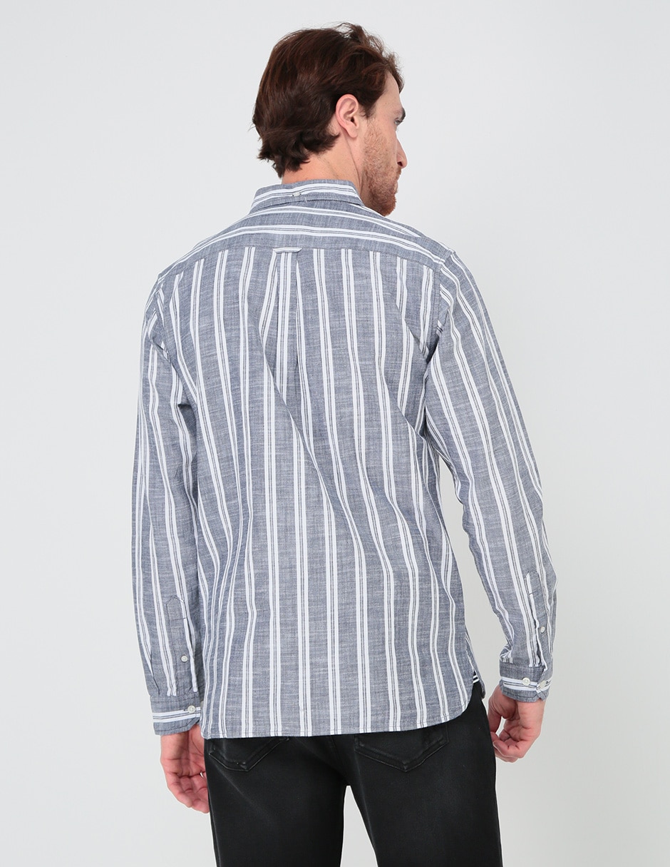 Camisa casual de algodón manga larga para hombre 4
