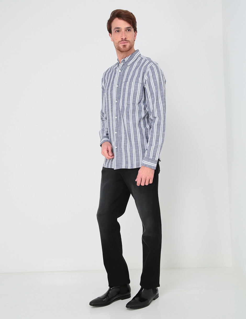 Camisa casual de algodón manga larga para hombre 3