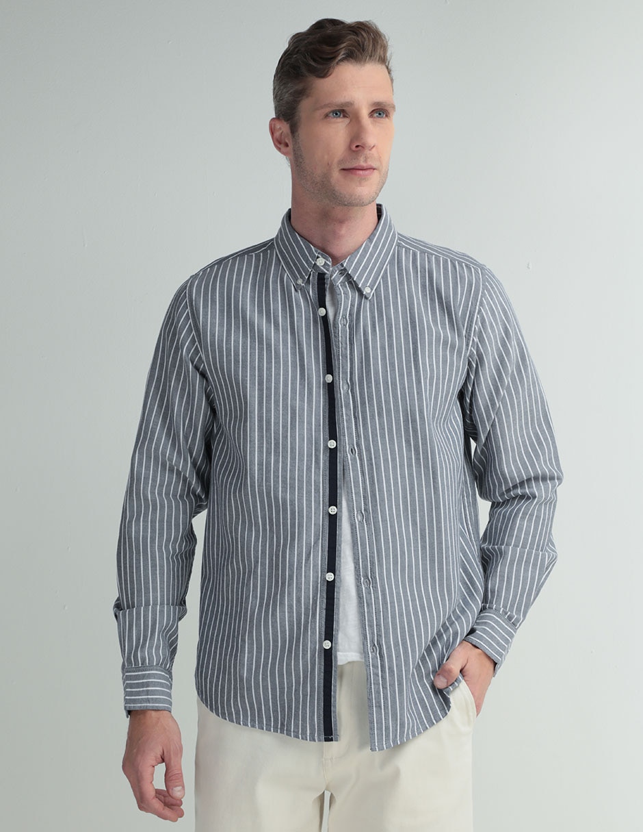 Camisa casual manga larga para hombre