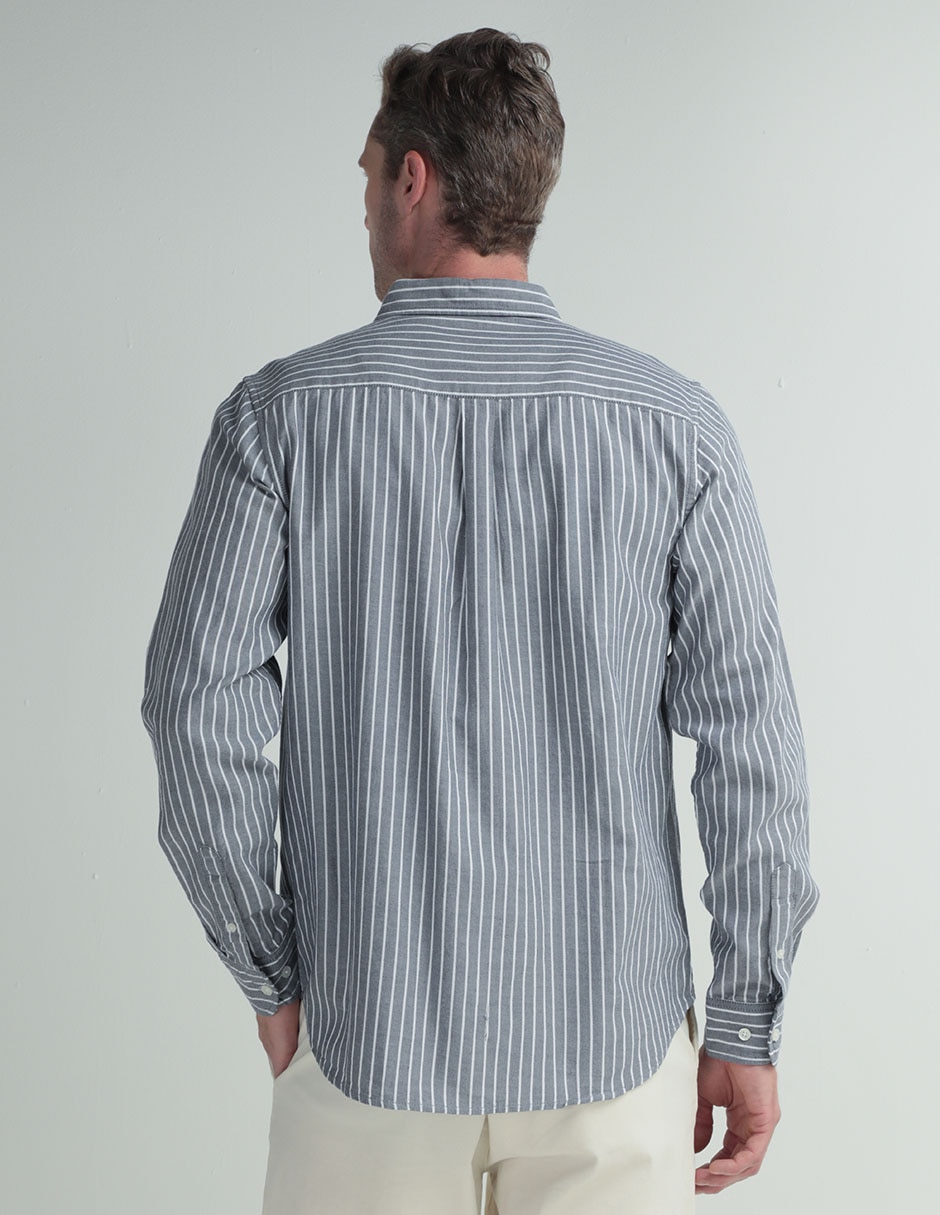 Camisa casual manga larga para hombre 4