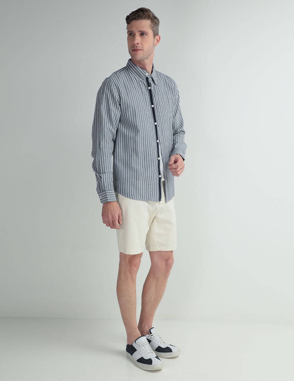 Camisa casual manga larga para hombre 3