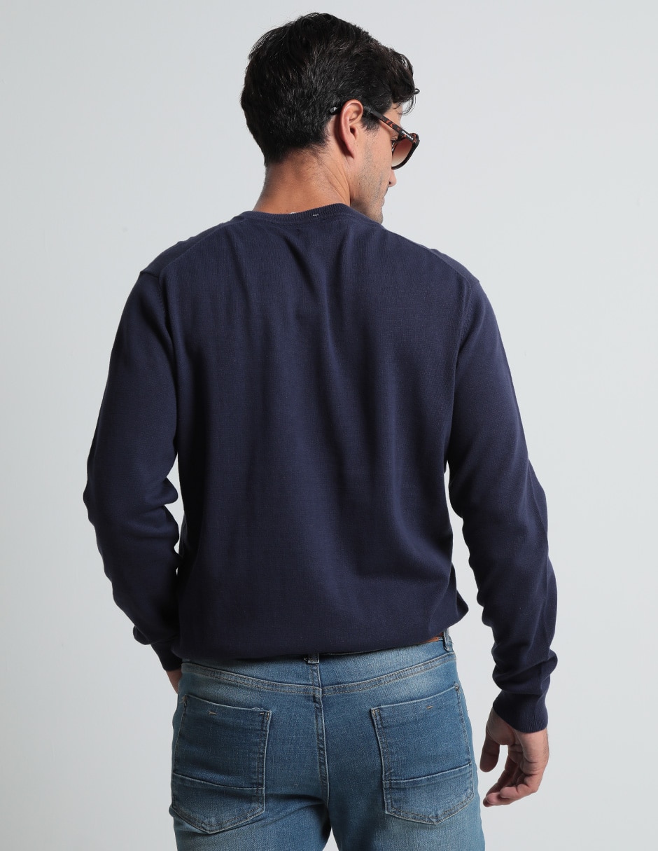 Suéter cuello v para hombre 4