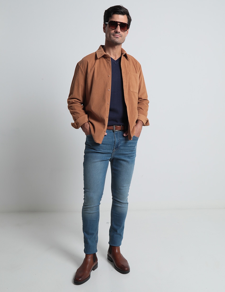 Suéter cuello v para hombre 3