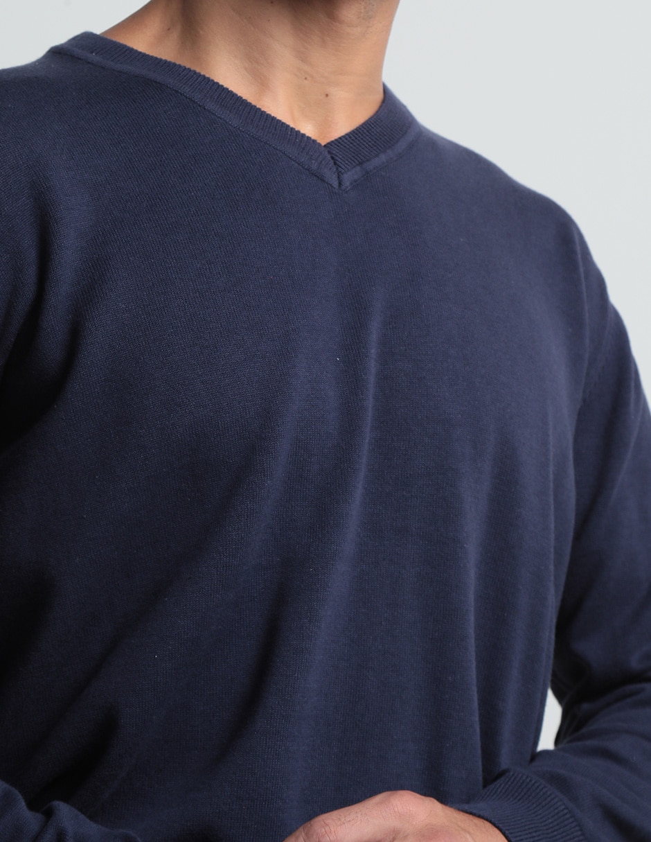 Suéter cuello v para hombre 2