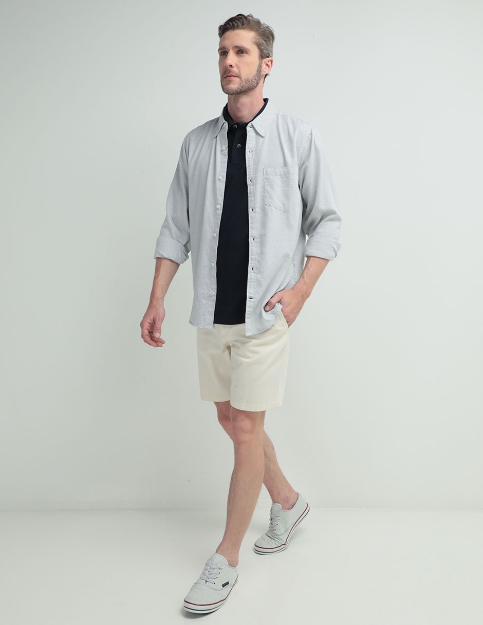 Camisa casual de algodón manga larga para hombre 4