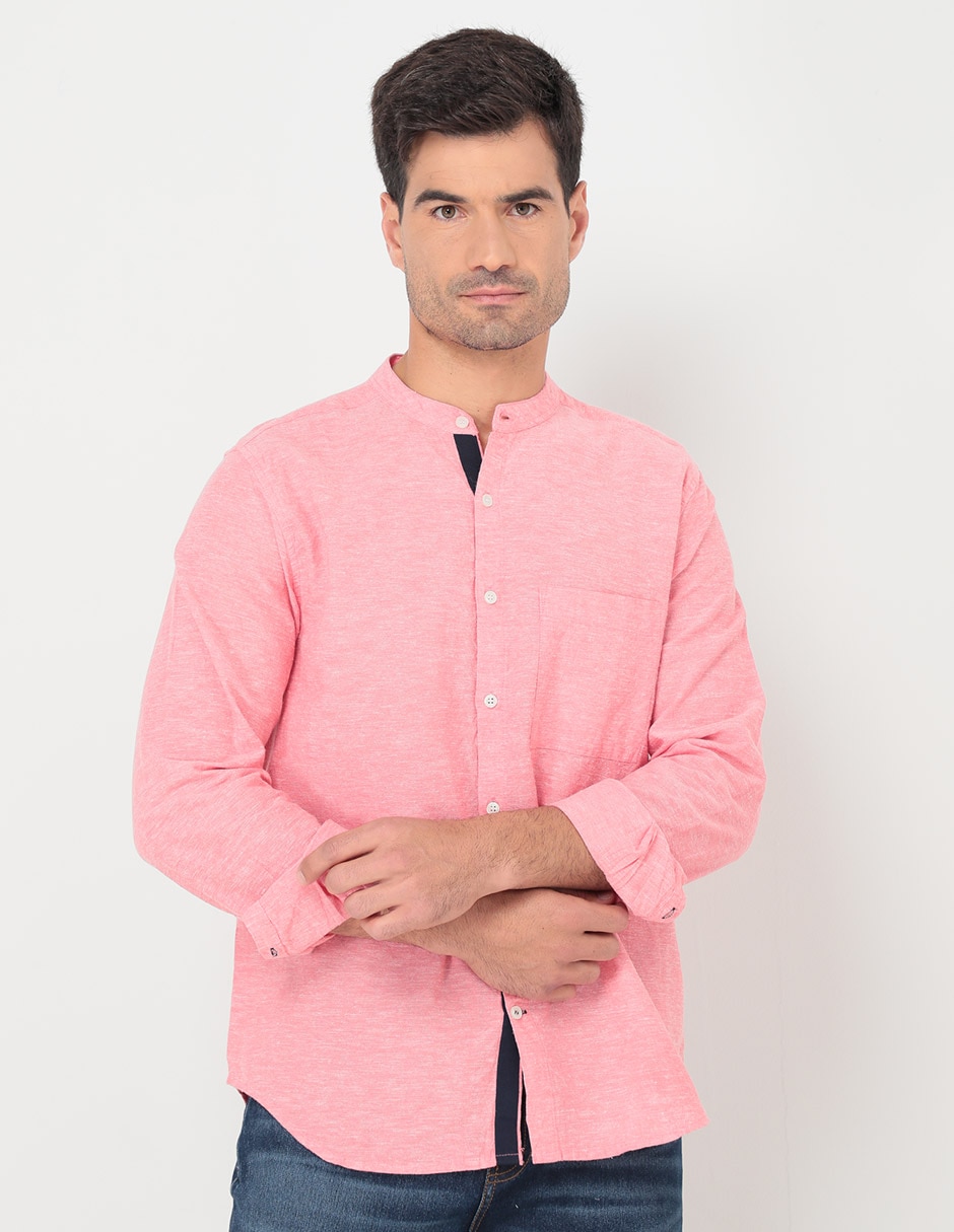 Camisa casual de algodón manga larga para hombre Camisa casual de algodón manga larga para hombre