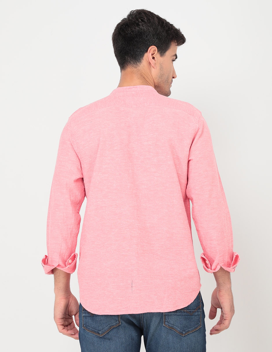 Camisa casual de algodón manga larga para hombre 5