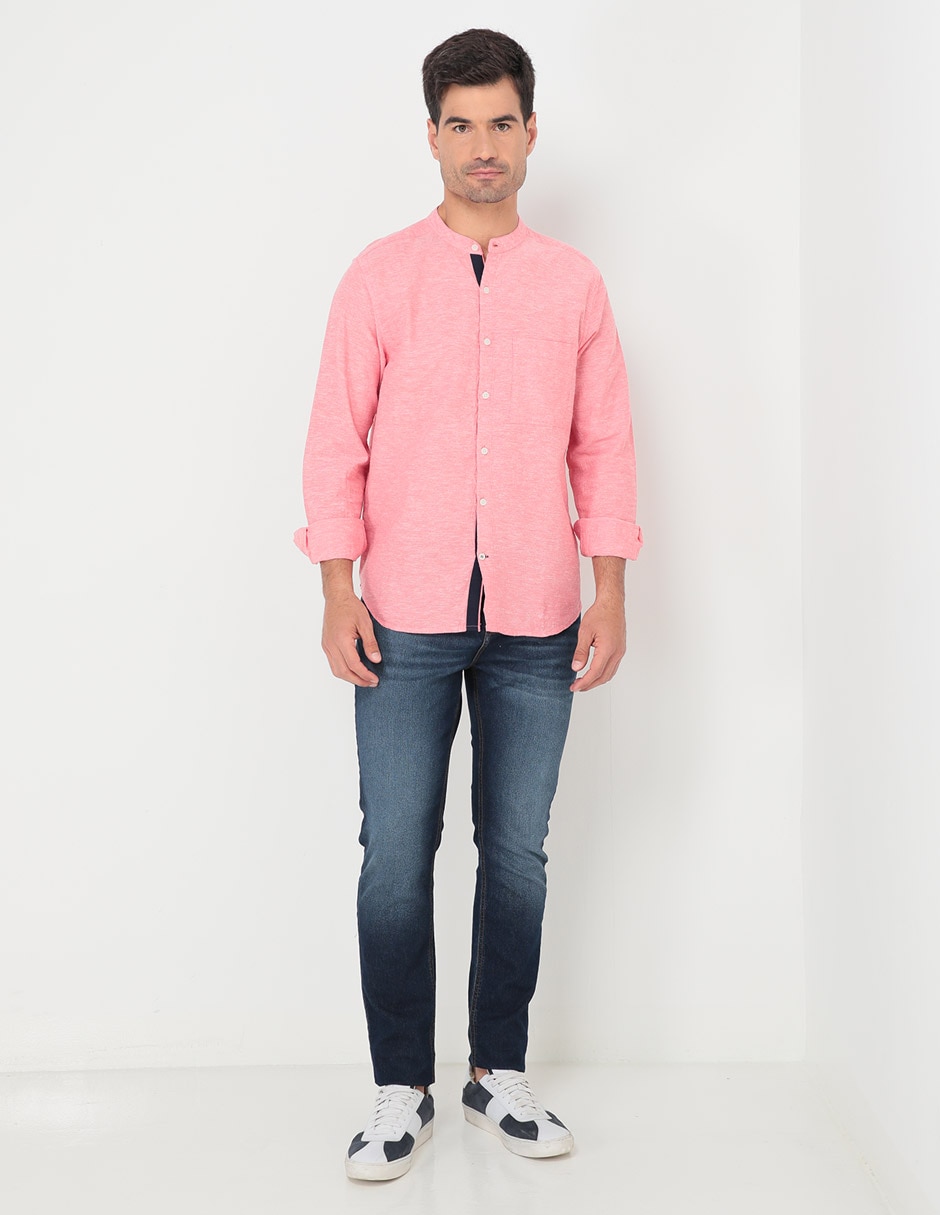 Camisa casual de algodón manga larga para hombre 4