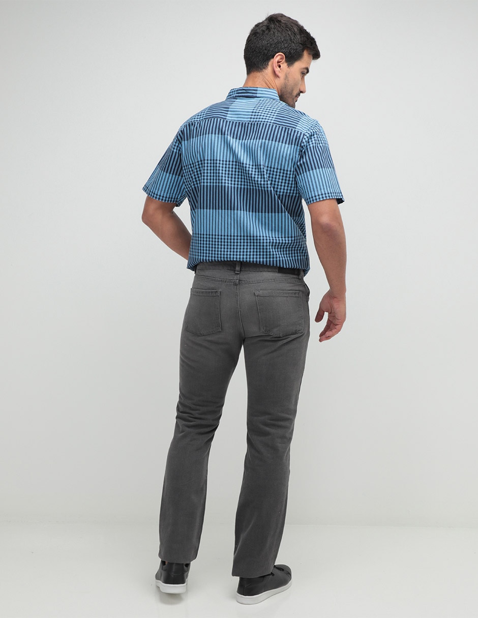 Jeans straight lavado obscuro para hombre 5