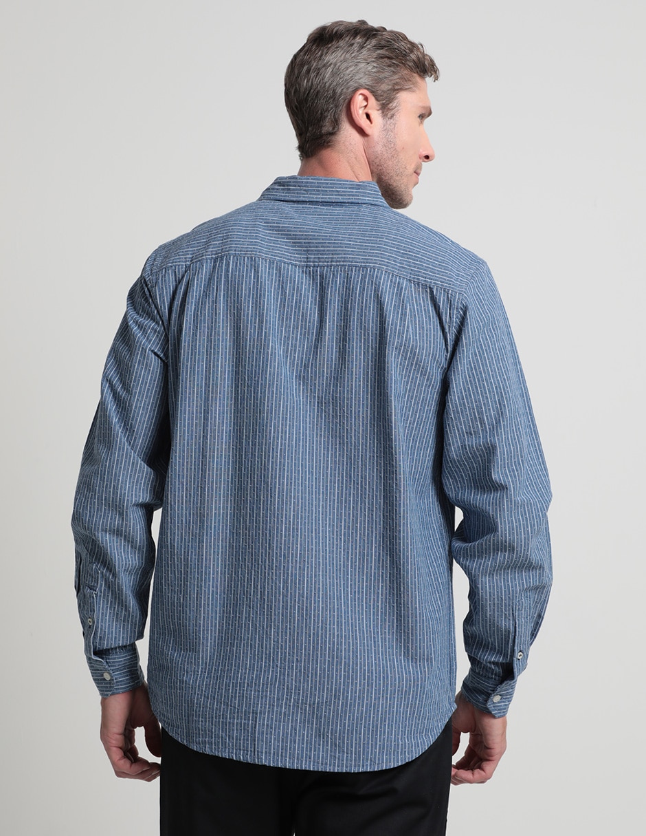 Camisa casual de algodón manga larga para hombre