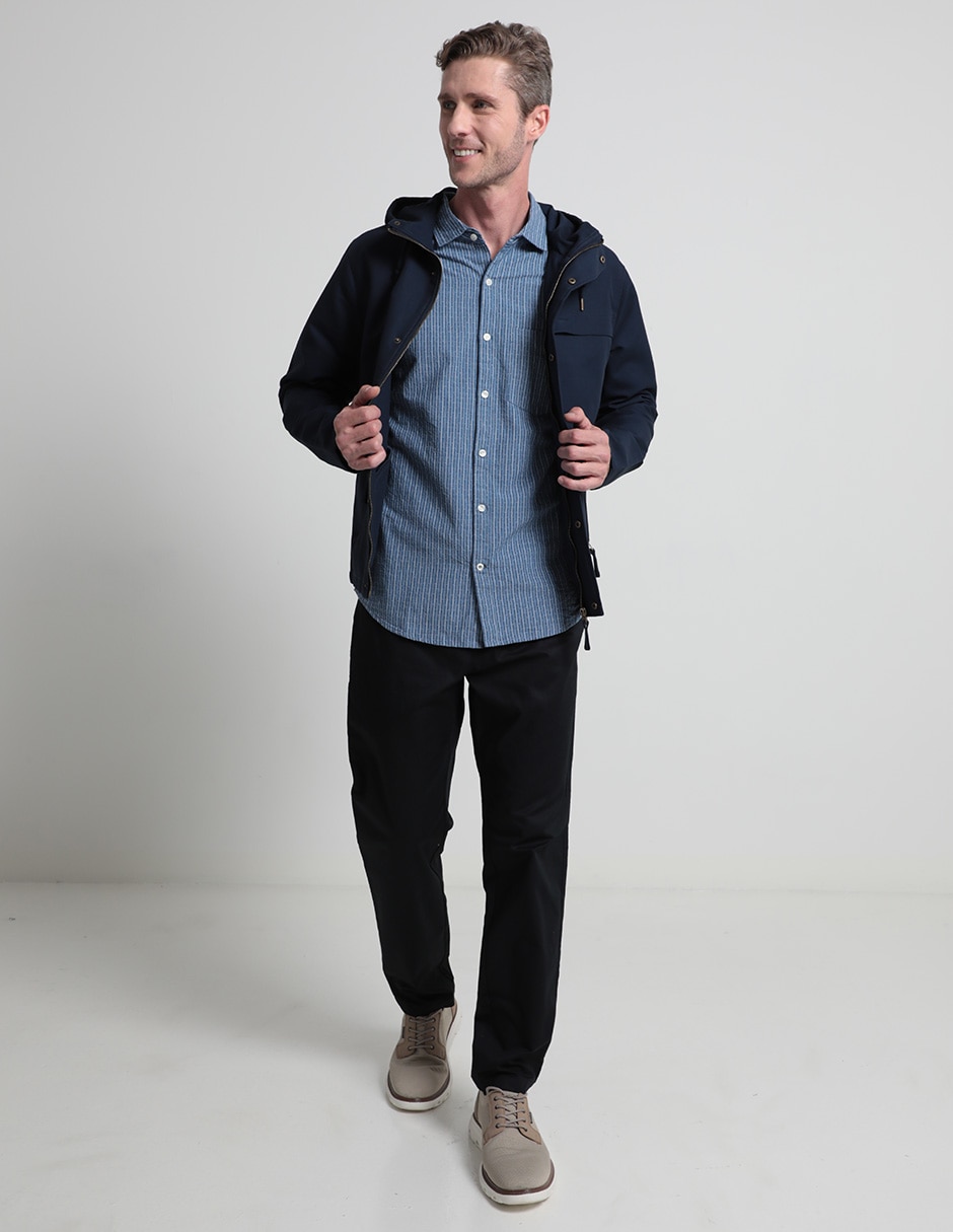 Camisa casual de algodón manga larga para hombre