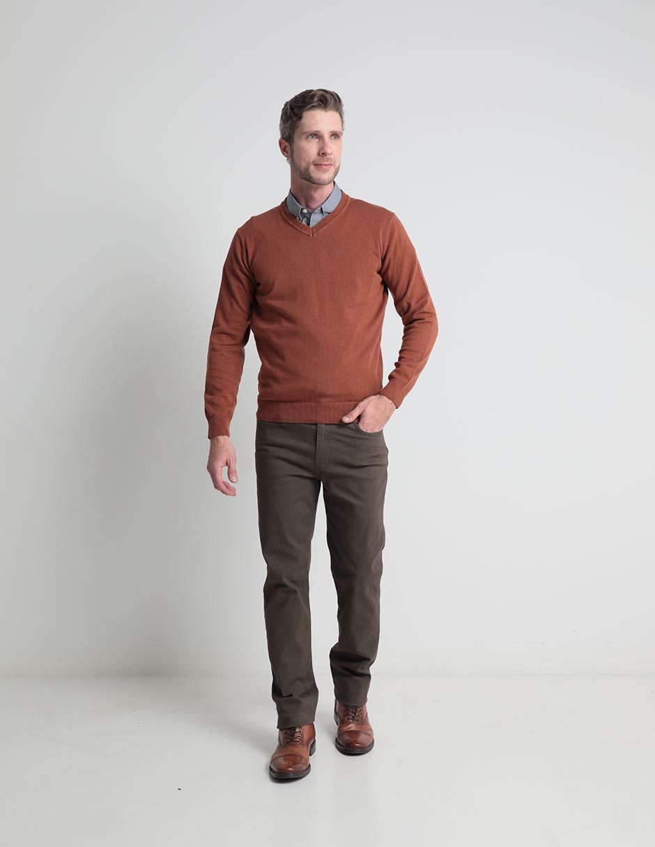 Suéter cuello v para hombre