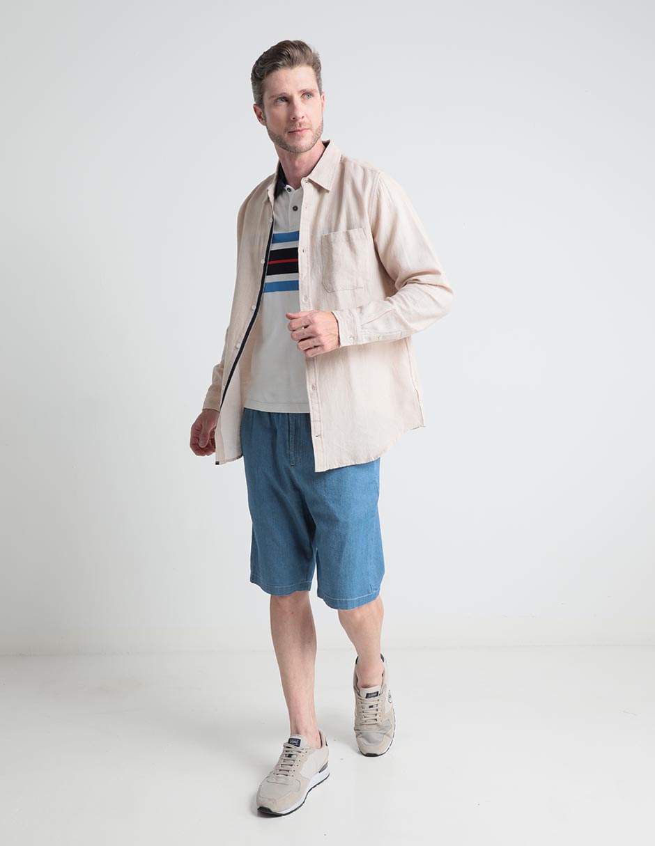 Camisa casual de algodón manga larga para hombre 3
