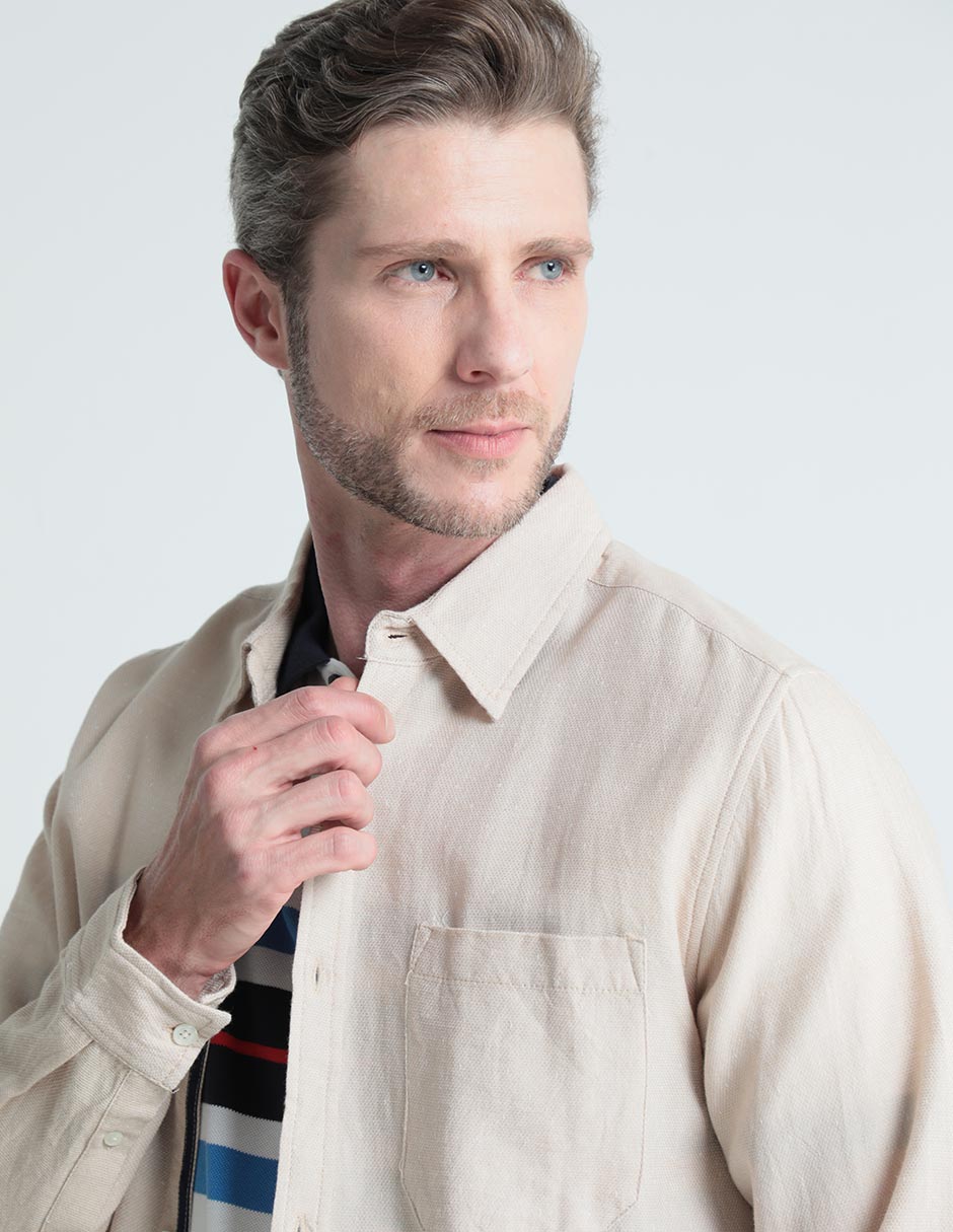 Camisa casual de algodón manga larga para hombre 2