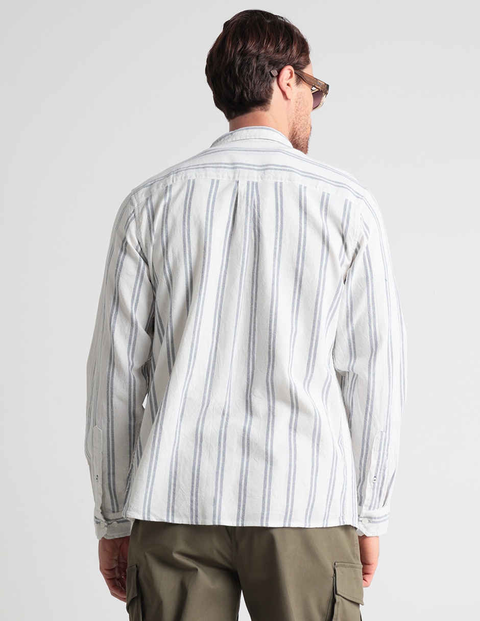 Camisa casual de algodón manga larga para hombre 4