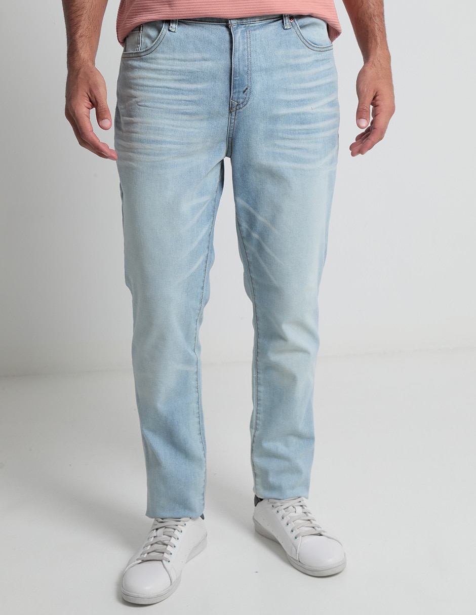 Jeans straight lavado claro para hombre