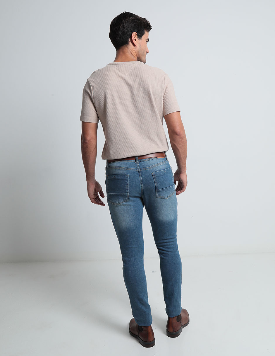Jeans slim deslavado para hombre