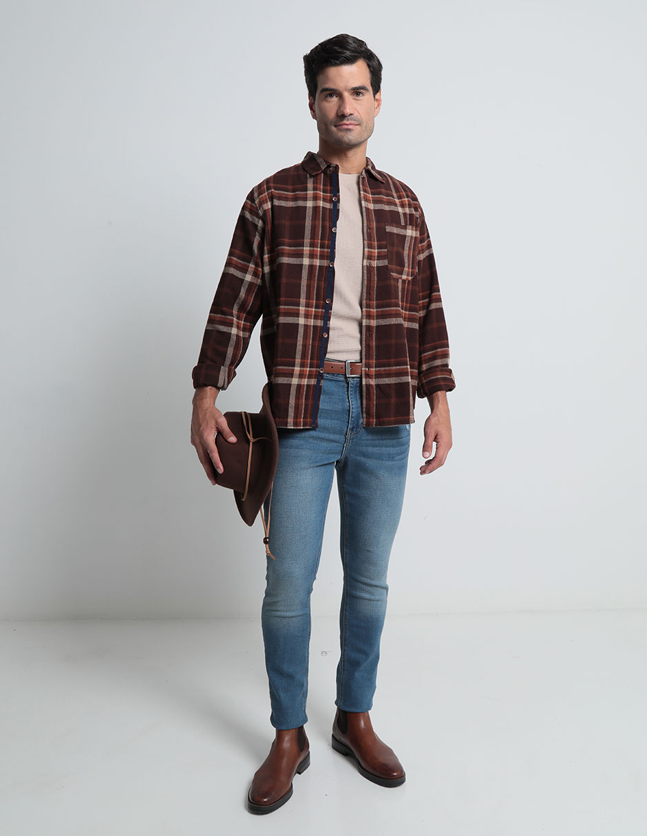 Jeans slim deslavado para hombre