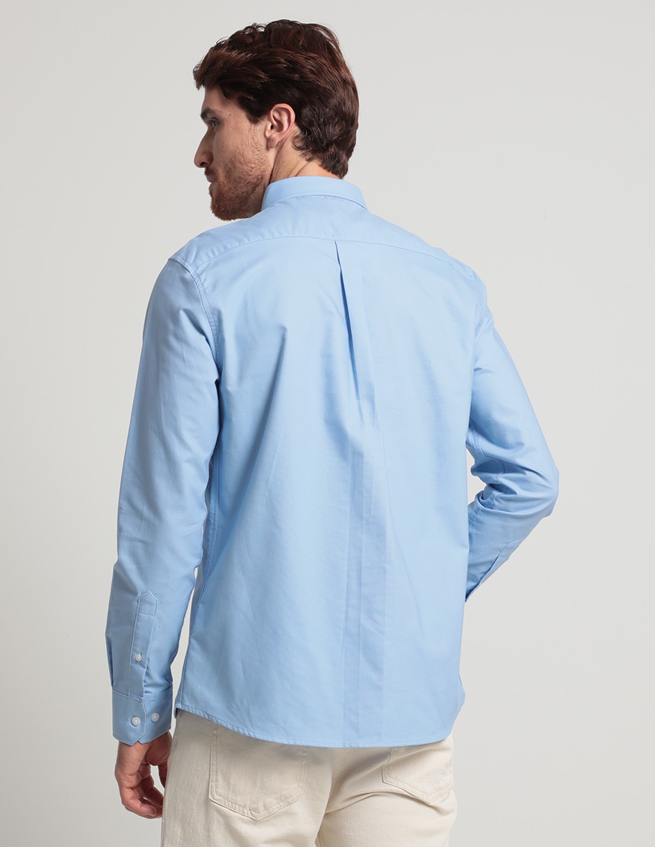 Camisa casual de algodón manga larga para hombre