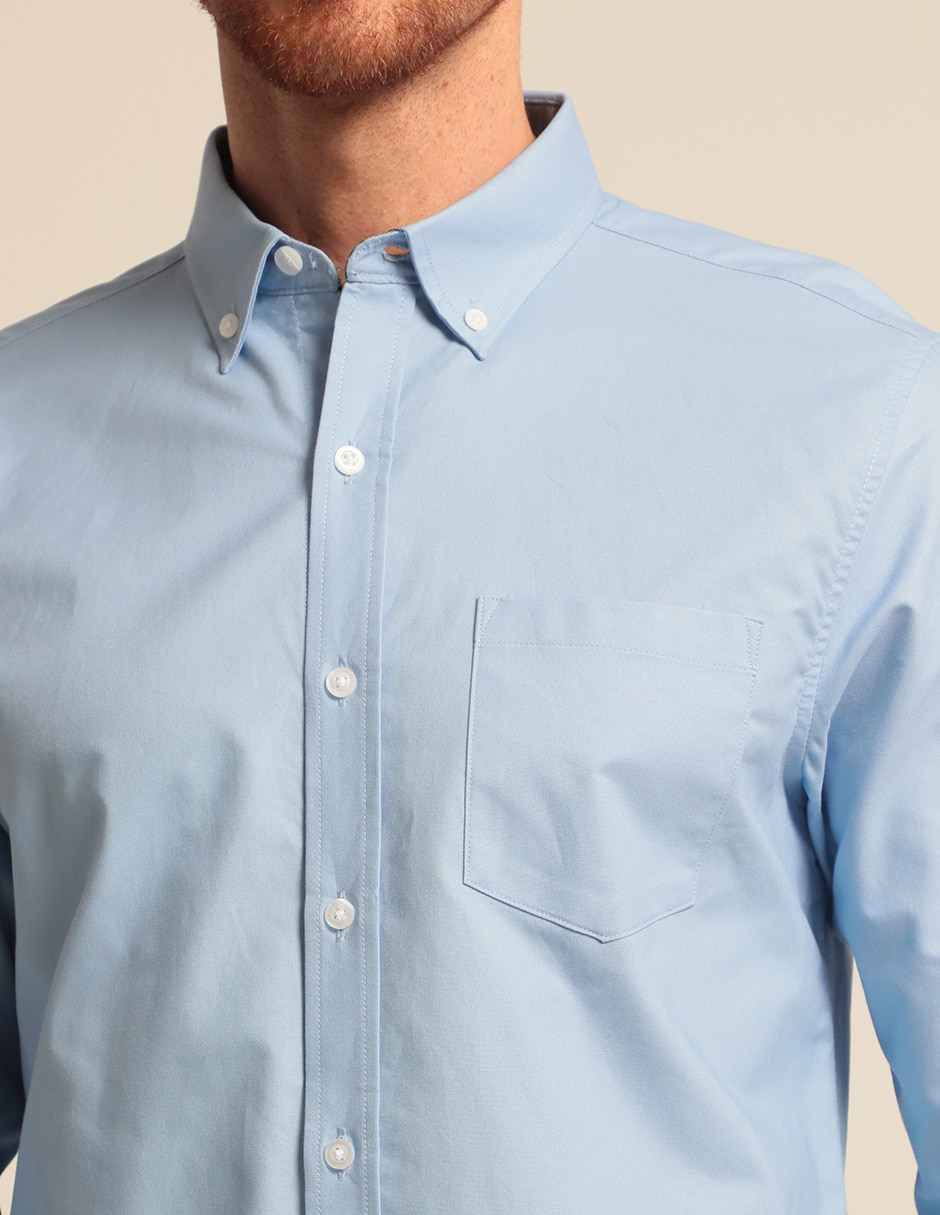Camisa casual de algodón manga larga para hombre