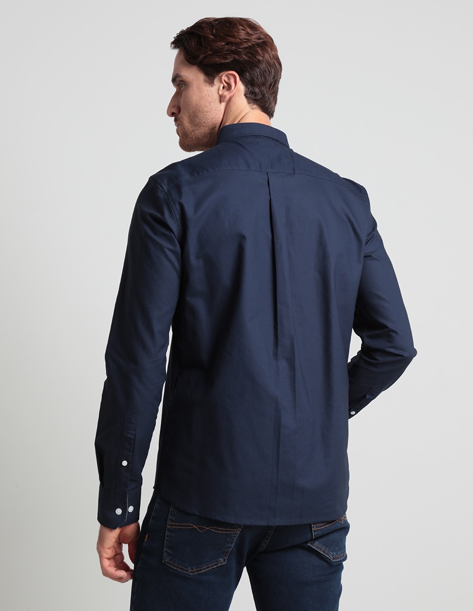 Camisa casual de algodón manga larga para hombre 4