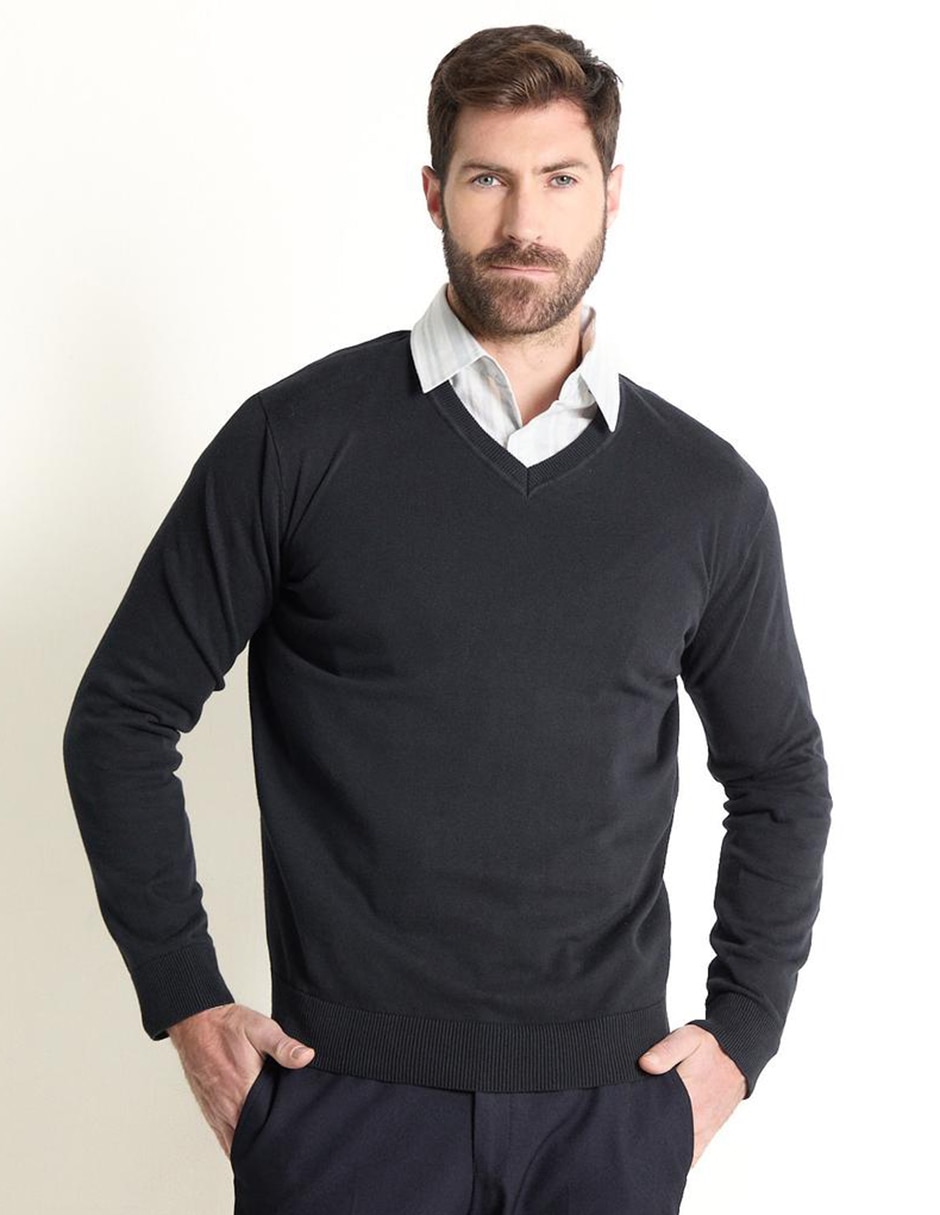 Suéter cuello V para hombre