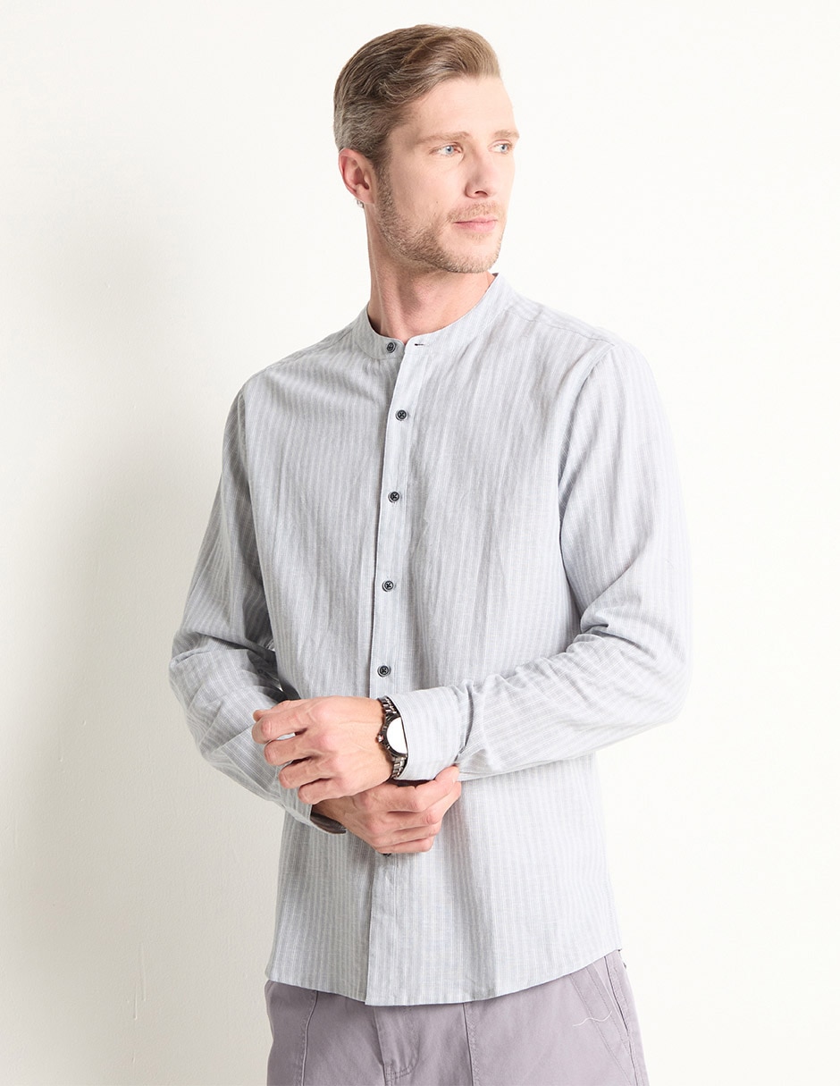 Camisa casual de algodón manga larga para hombre Camisa casual de algodón manga larga para hombre