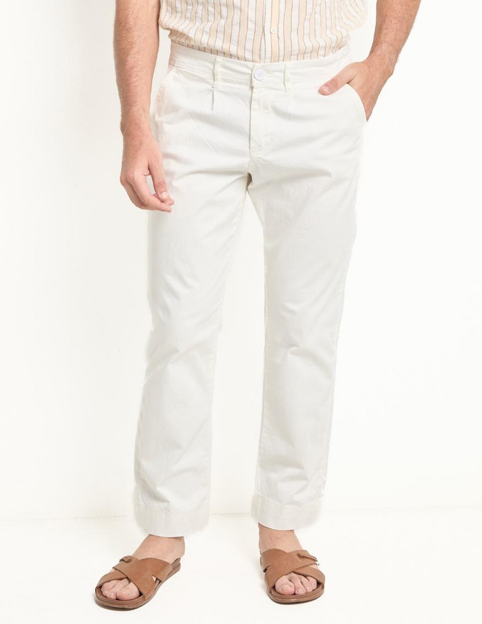 Pantalón chino straight de algodón para hombre Pantalón chino straight de algodón para hombre