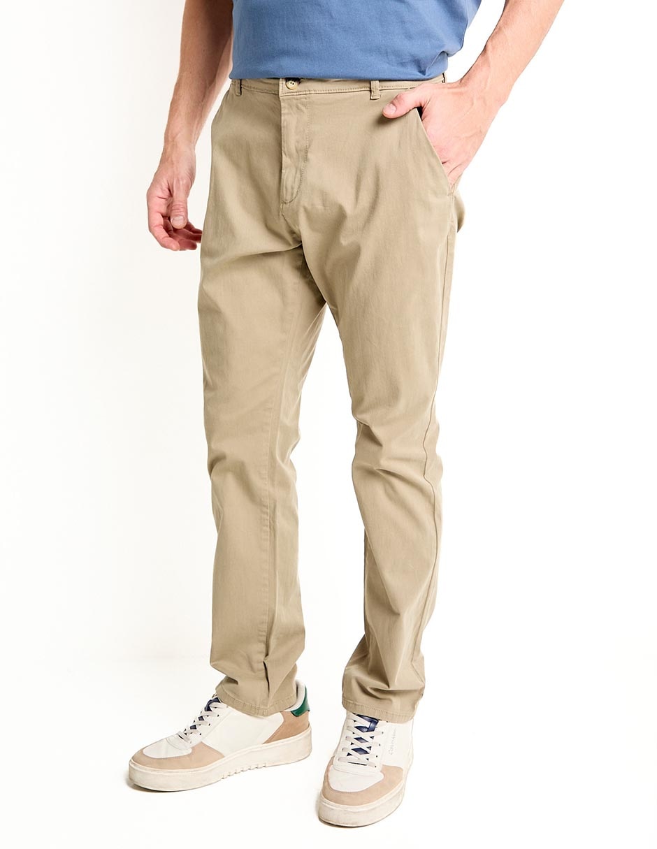 Pantalón chino straight de algodón para hombre Pantalón chino straight de algodón para hombre