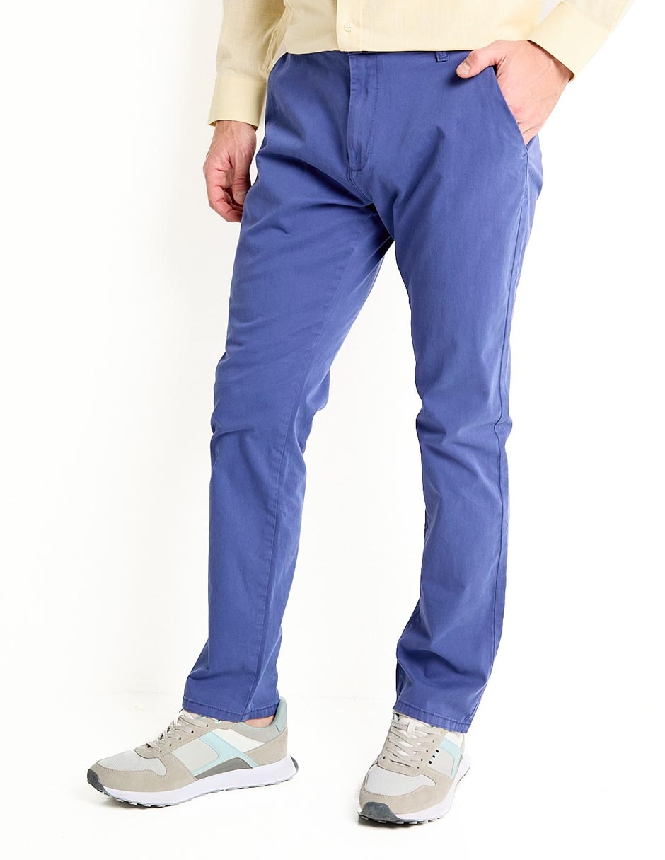 Pantalón chino straight de algodón para hombre