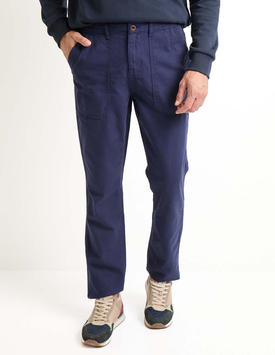 Pantalón casual straight de algodón para hombre