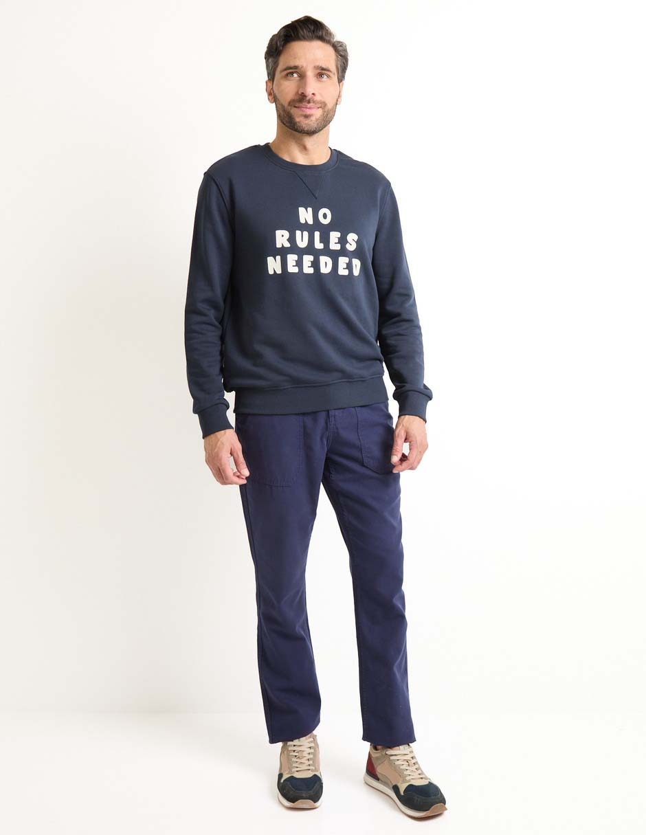 Pantalón casual straight de algodón para hombre 3