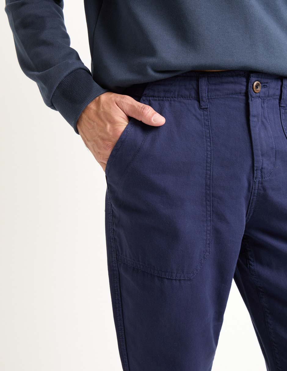 Pantalón casual straight de algodón para hombre 4