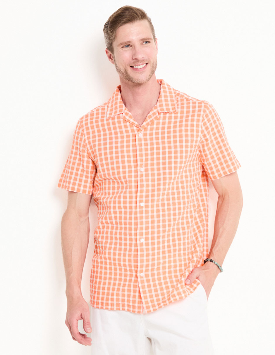 Camisa casual Weekend de algodón manga corta para hombre