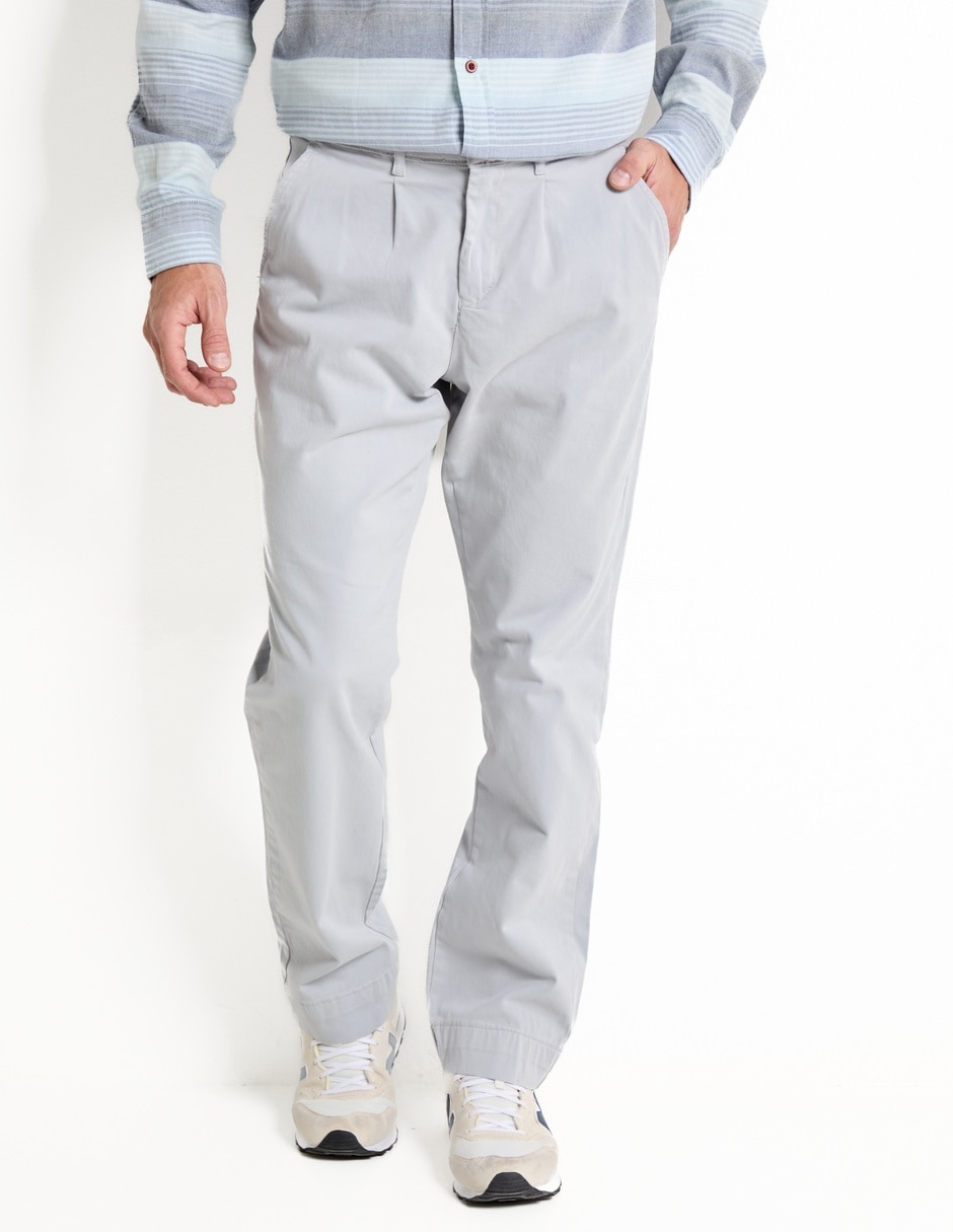Pantalón casual straight de algodón para hombre 1