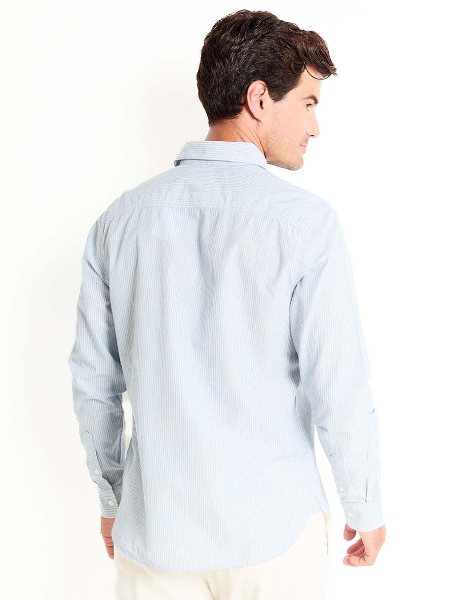 Camisa casual de algodón manga larga para hombre