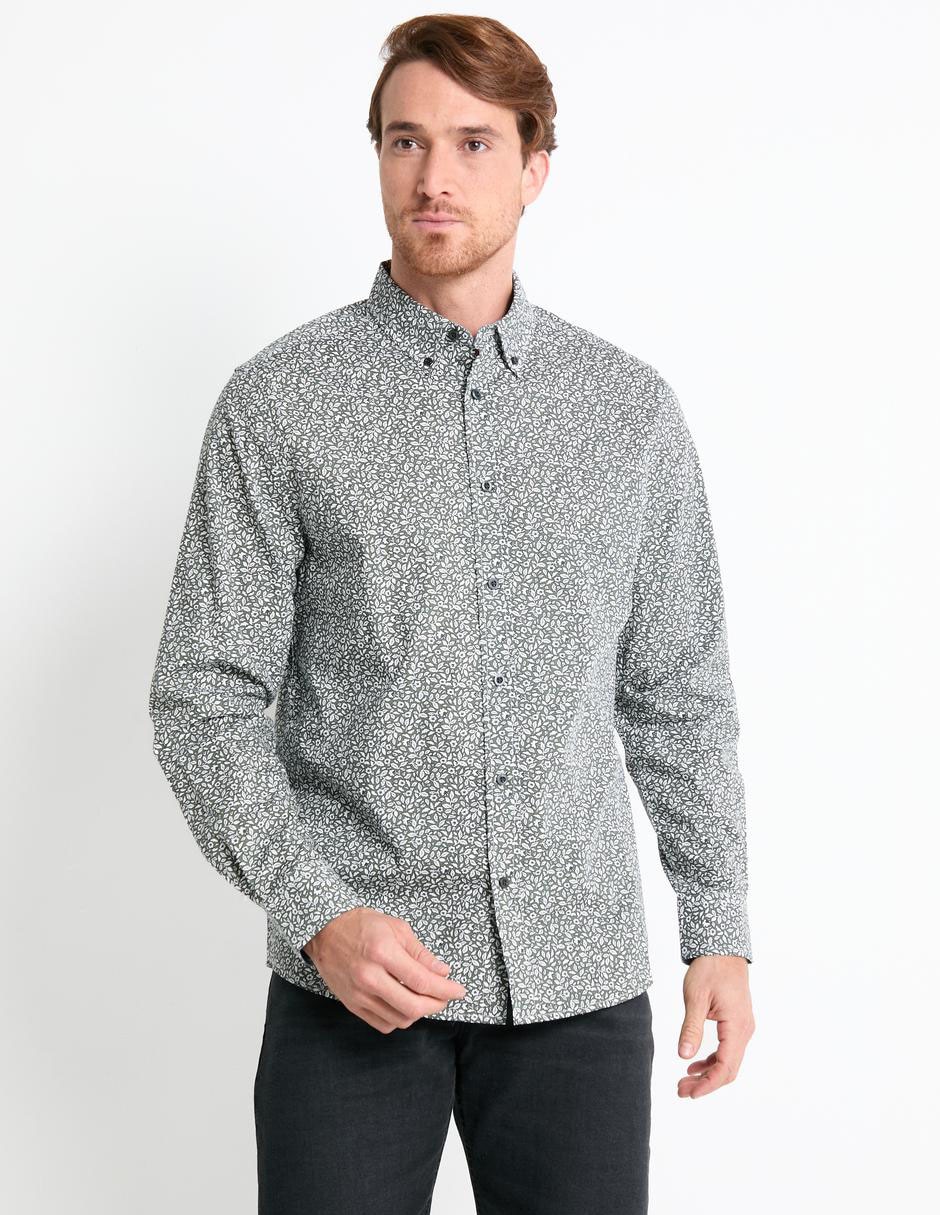 Camisa casual de algodón manga larga para hombre Camisa casual de algodón manga larga para hombre