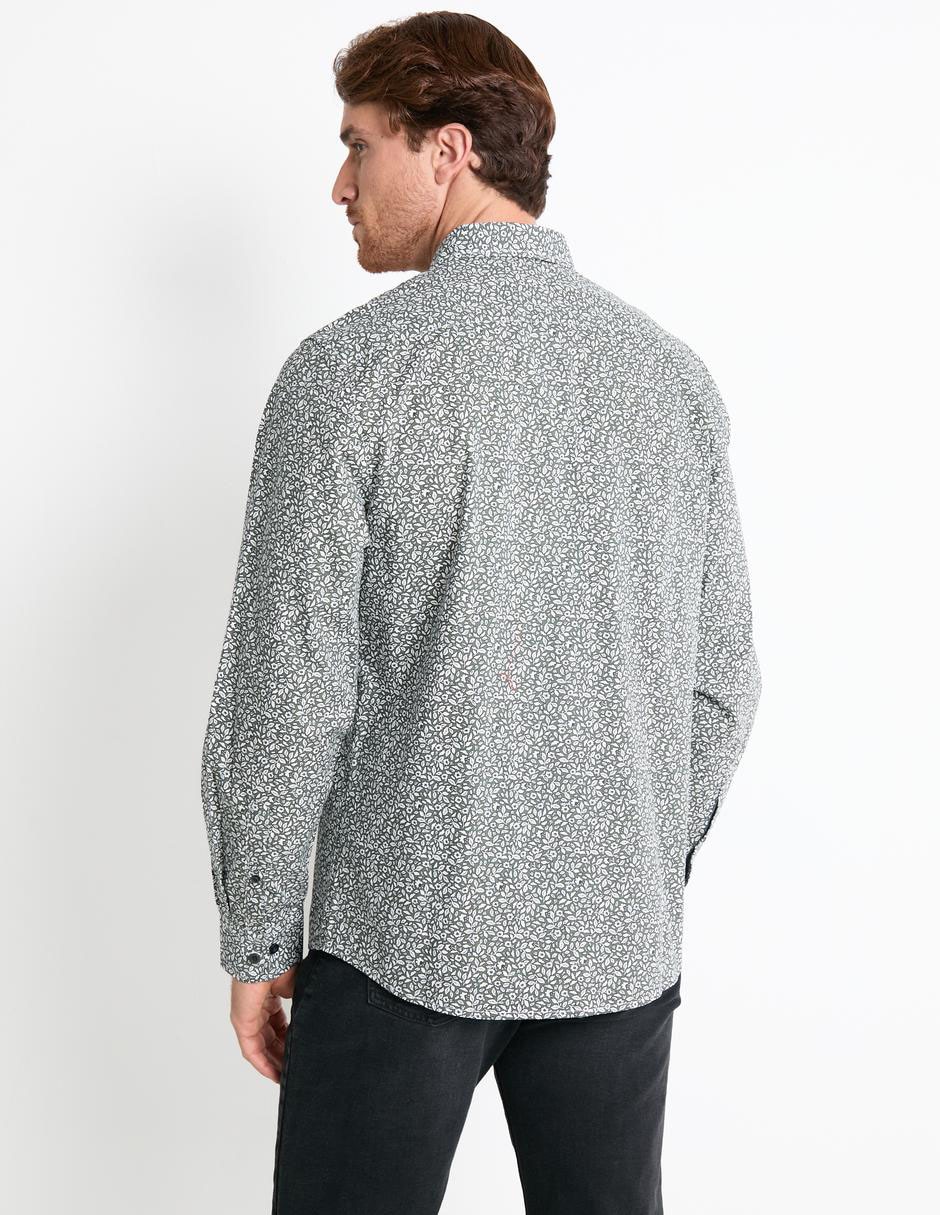 Camisa casual de algodón manga larga para hombre