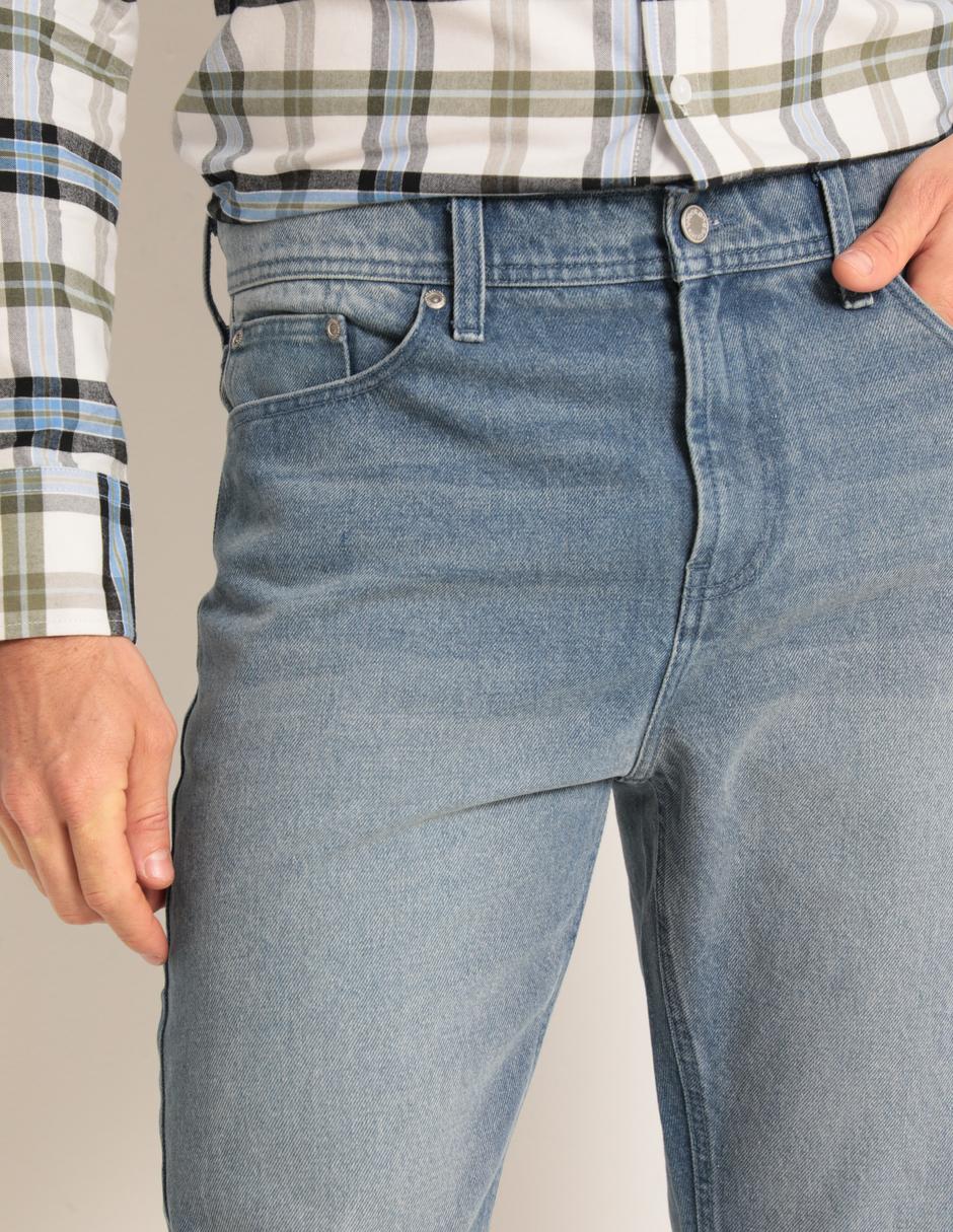Jeans straight lavado deslavado para hombre 4