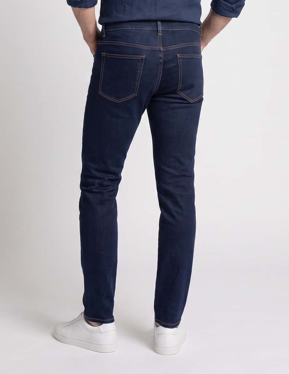 Jeans slim lavado obscuro para hombre