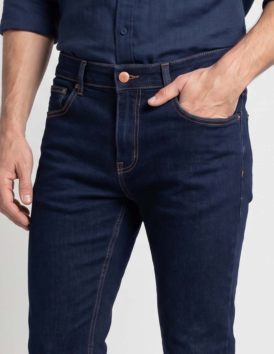 Jeans slim lavado obscuro para hombre