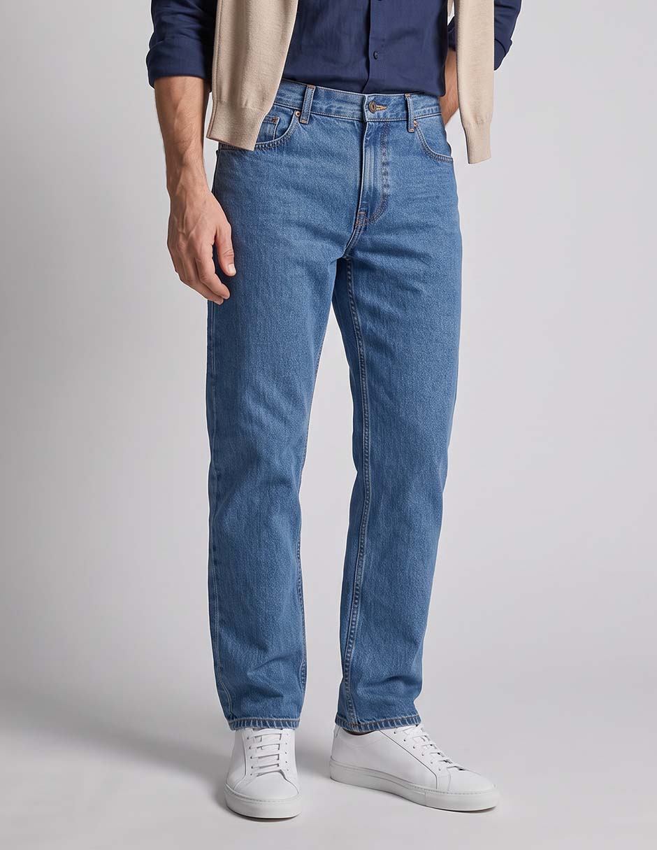 Jeans straight lavado claro para hombre Jeans straight lavado claro para hombre