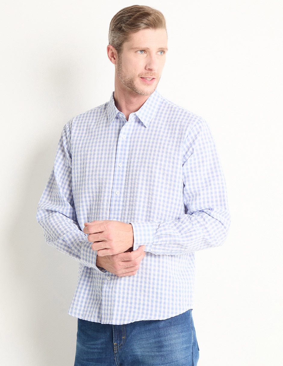 Camisa casual de algodón manga larga para hombre Camisa casual de algodón manga larga para hombre
