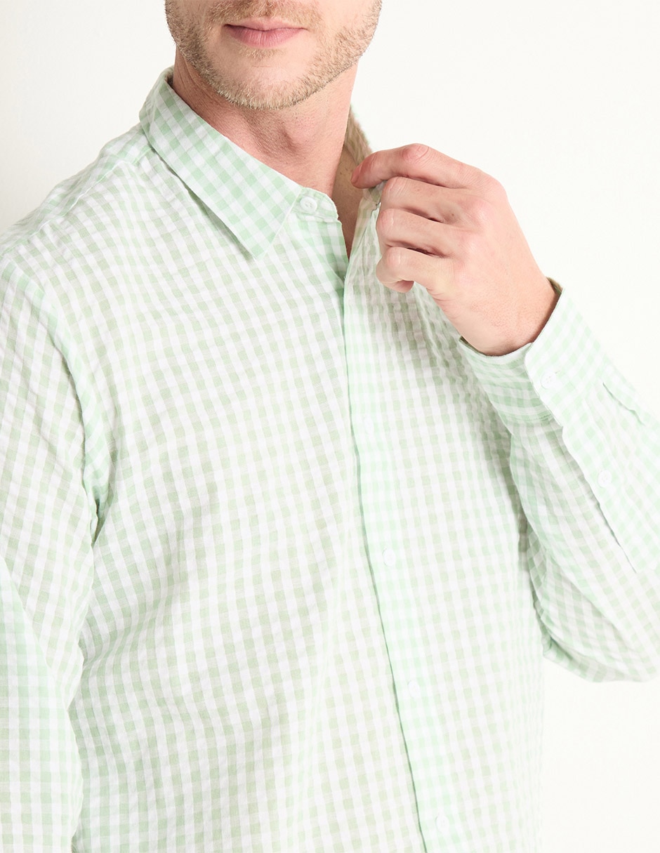 Camisa casual de algodón manga larga para hombre