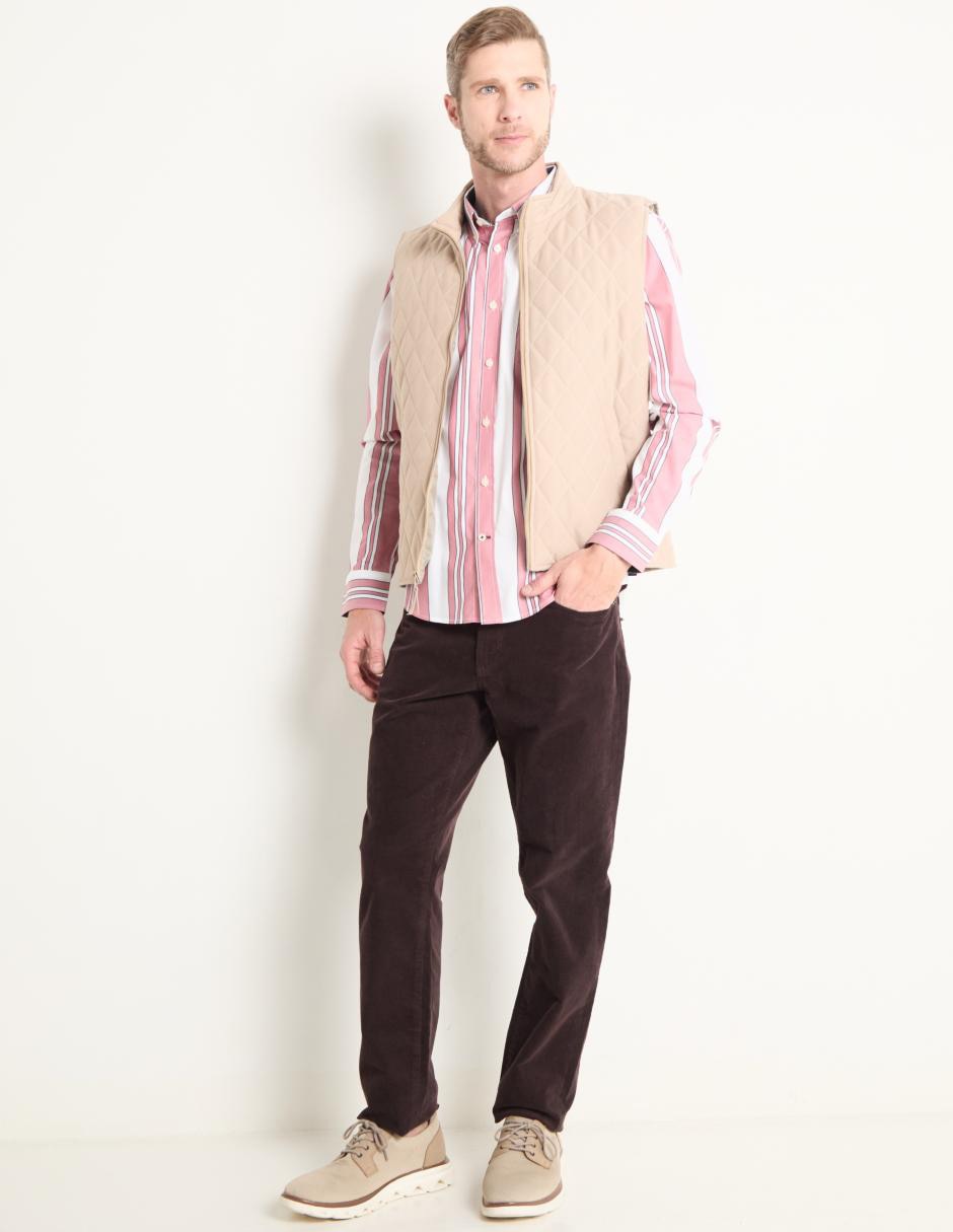 Camisa casual de algodón manga larga para hombre